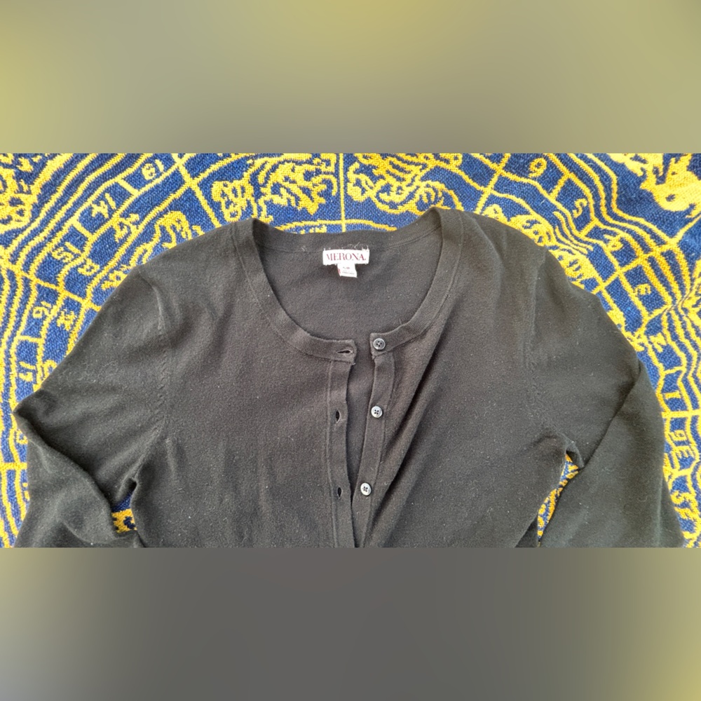 Merona Black Button-Up Cardigan - Picture 2 of 3